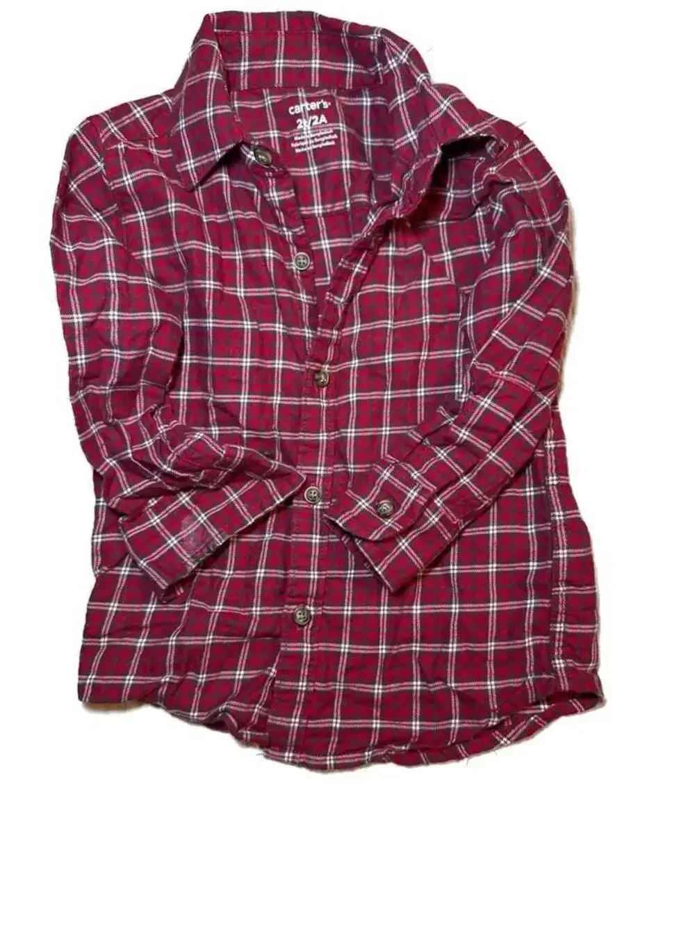 Carter's 2T Boys Toddler Shirt Bundle Plaid Flannel and Green Corduroy Button-Up